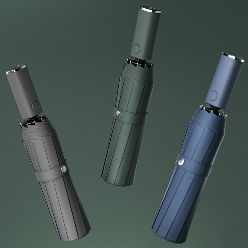 New Xiaomi Automatic Folding Umbrella With Led Light Windproof Large Rain Umbrellas Portable Outdoor Parasol For Men Women