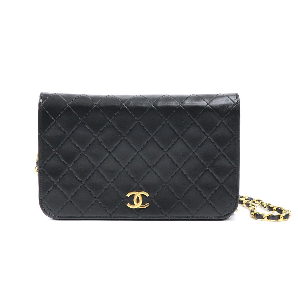 Vintage CHANEL Lambskin Classic Matrasse Flap Bag Shoulder Bag Chain Bag