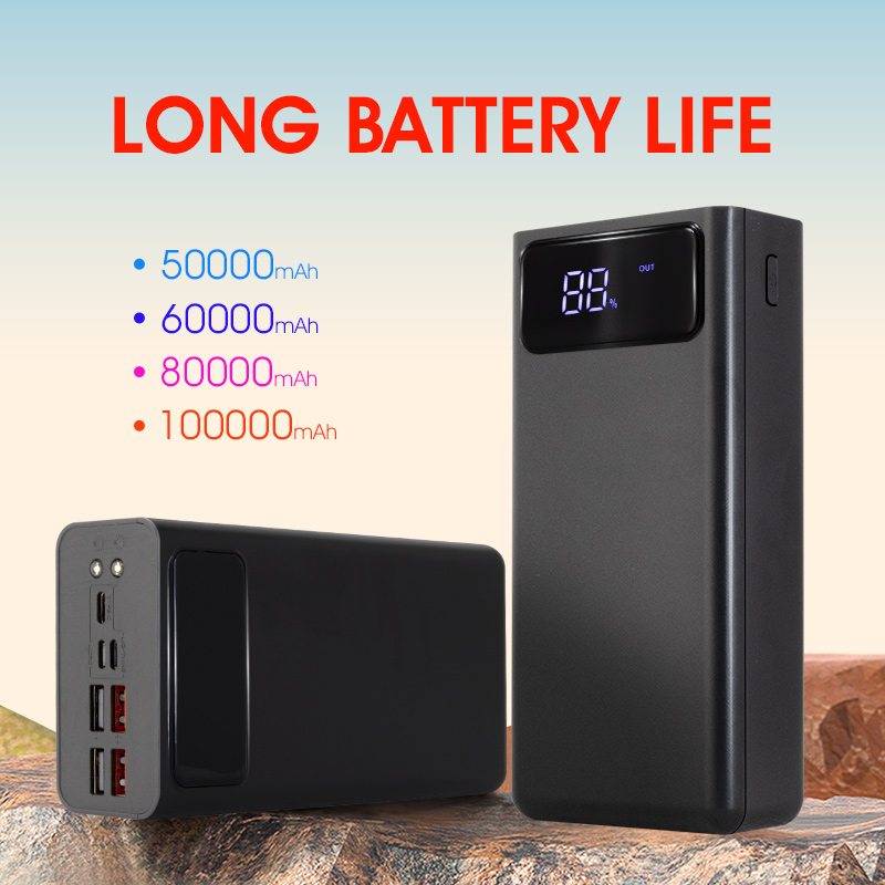 【True capacity】HXR Powerbank 50000 mah 60000 80000 100000mah |Dual Port | fast Large capacity charge power bank